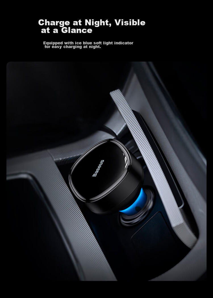 BASEUS Car Charger Retractable Cable, One-To Cigarette Lighter Adapter with Built-In Cord, Super Fast Charging, Compatible with Apple 18 Pro Max, Huawei, Xiaomi 17