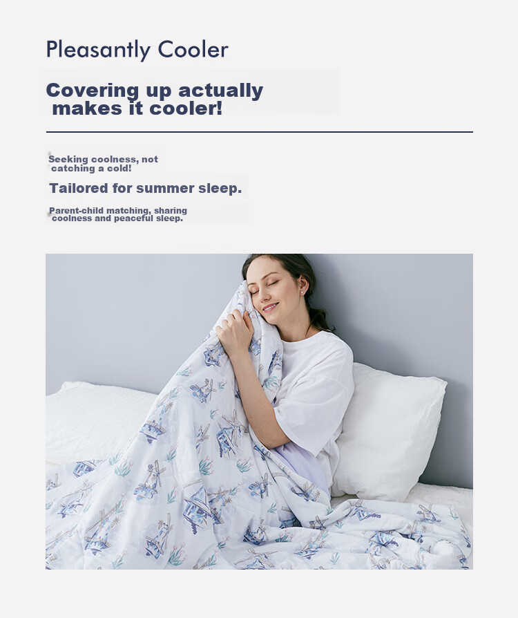 DOMIAMIA Sen Sleep Cooling Tencel Summer Quilt Baby Blanket Children's Air Conditioning Quilt Huanbao 120 2