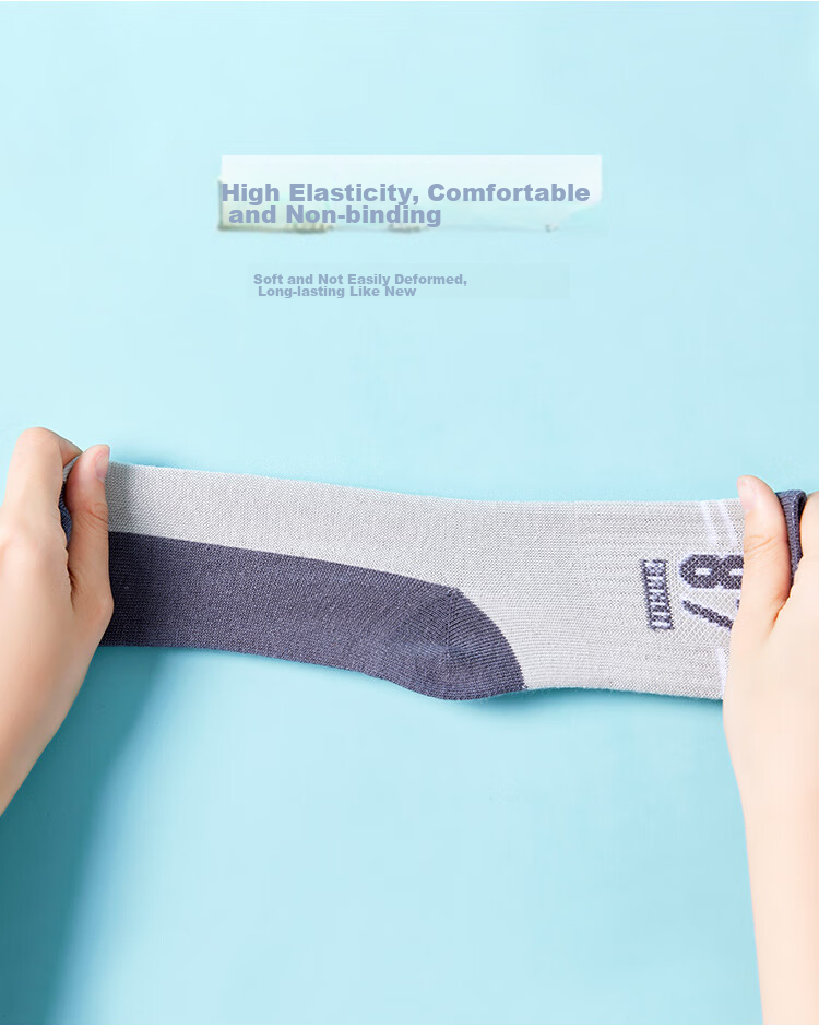 Nanjiren Children's Socks, Boys' Mid-Calf Socks, All-Season Casual Versatile Cotton Socks for Students, 5 Pairs, Size L 7