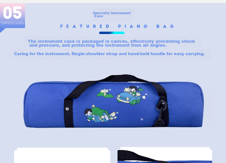 Qimei 32-Key Recommended Teaching Melodica, Parent-Child Tree Melodica (Blue), with Playing Instructions And Musical Note Stickers 8