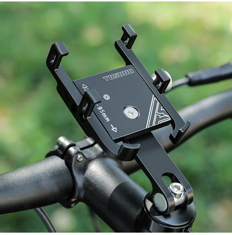 Tasiduizhang Bicycle Aluminum Alloy Phone Mount Navigation Bracket for Video Recording, Mountain And Road Bike, Black - Enlarged And Widened 13
