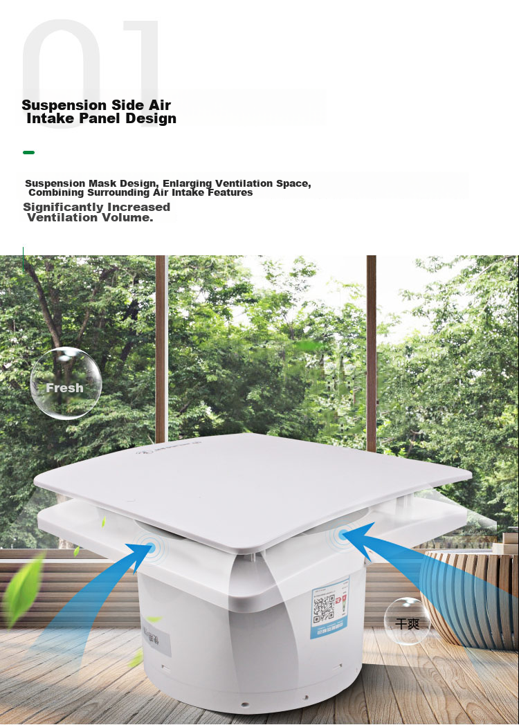 JINLING Exhaust Fan, Window-Mounted Pressure-Driven Ventilation Fan, Kitchen And Bathroom Air Exchange Fan, APC15-2 5