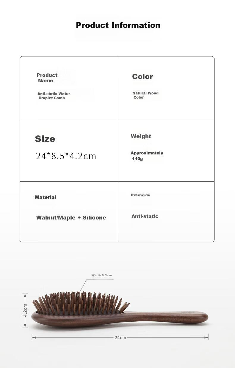 Chuxin Walnut Wood Comb, Air Cushion Comb, Massage Airbag Comb, Scalp Massage Comb, Gift Box, High-End Birthday Present, Premium Gift for Women, Wedding Gift, Mid-Autumn Festival Gift 15