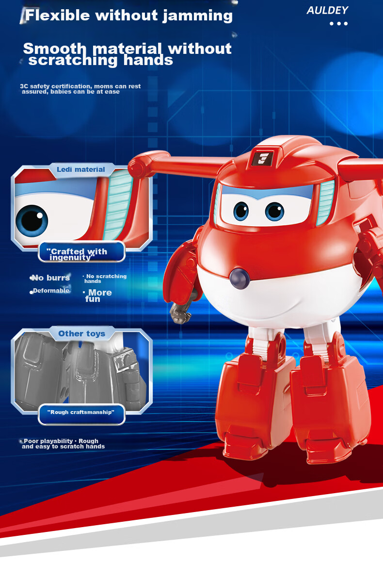 AULDEY Super Wings 19 Ledi New Character Xiao Ai Transforming Robot Backpack Children's Day Gift 13