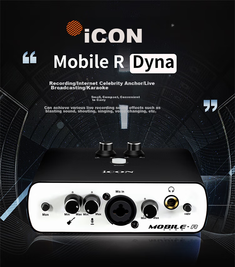 Aiken Mobile R Sound Card Live Streaming Kit, Computer And Phone OTG Direct Connection, 48V Phantom Power Supply, ASIO Driver, One-Key Voice Changer, Real-Time Monitoring, Voice Changer, Live Streaming Device 1