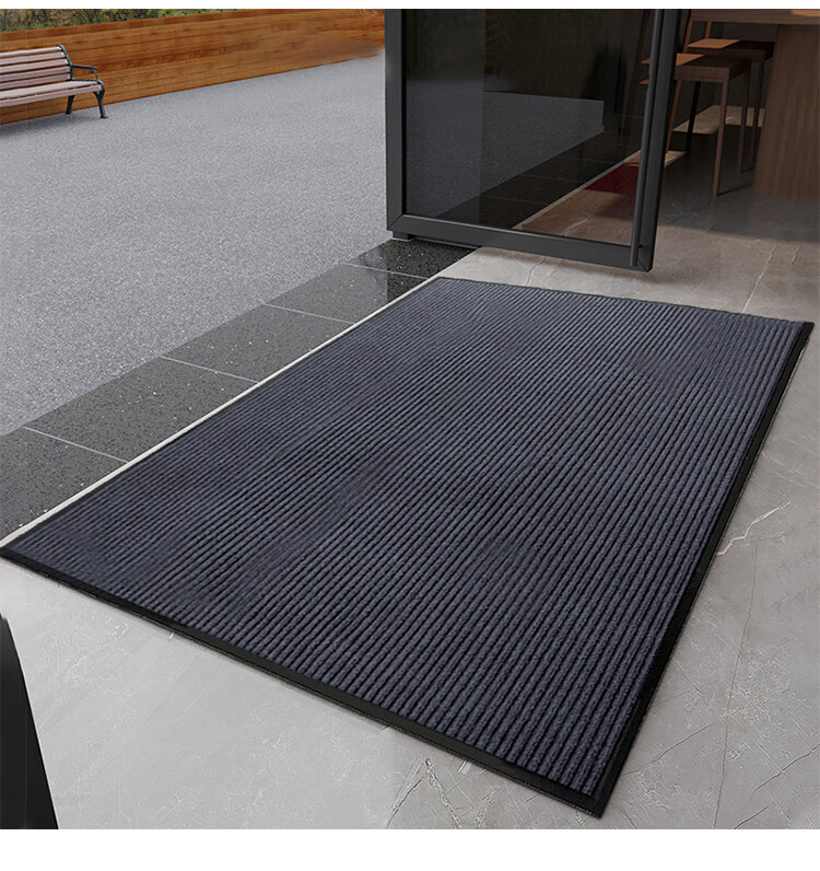 DIYIN Non-Slip Mat, Entrance Door Mat, Waterproof And Absorbent Floor Mat, Welcome Dust-Removing Doormat, Double Striped Gray without Text, 60*90cm 19