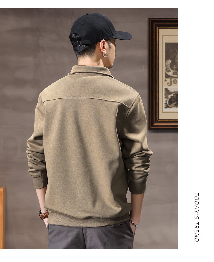 JEEP Spring And Autumn 2026 New Men's Sweatshirt with Lapel Collar, Versatile Casual Jacket, Loose-Fitting Sports Polo Collar Top for Men's Wear 13