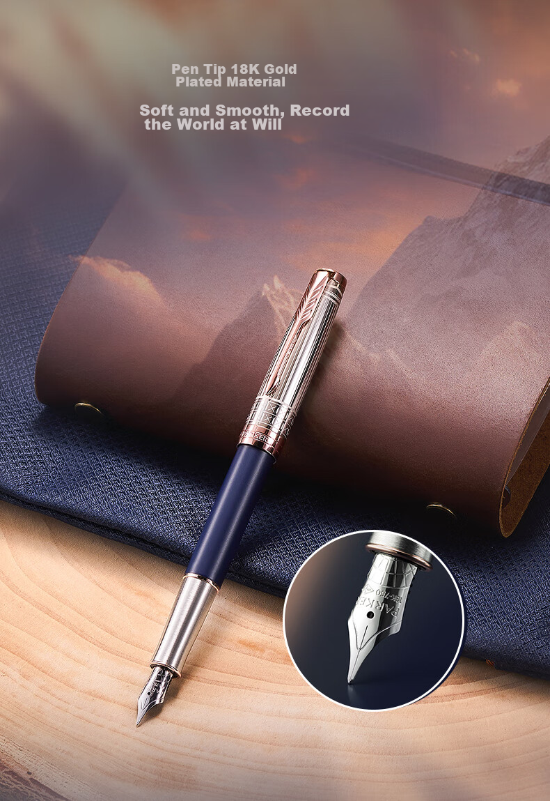 PARKER High-End Fountain Pen, Luxury Business Gift, Light Luxury Present, 18k Gold Nib, Zhuoer Xianfeng Series Ink Pen + Premium Gift Box, Mid-Autumn Festival Gift for Friends, Baitiao Discount 5