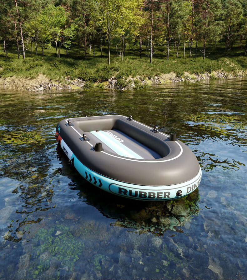 ASORAIN 4-Person Warrior Inflatable Kayak Fishing Lure Boat Thickened Rubber Dinghy Assault Air Cushion Fishing Camping Boat 28