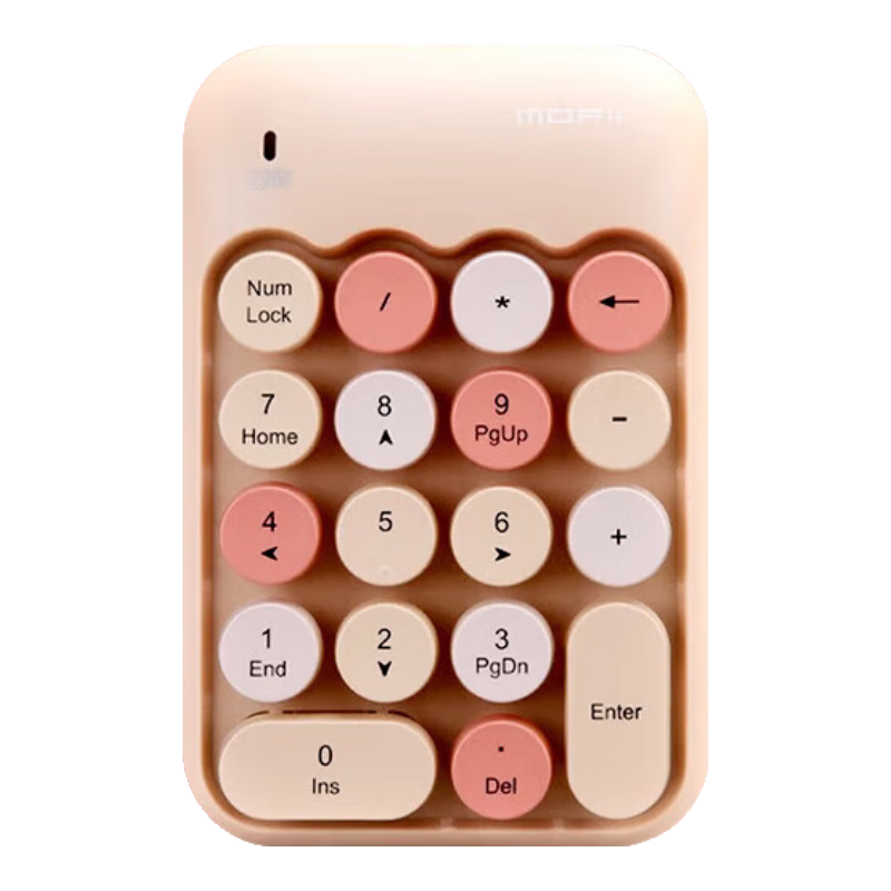 Mofii X910 Wireless Laptop Digital Keypad, USB Wireless Keyboard, Mini Financial Accounting Keyboard, Bank Keyboard, Milk Tea Color Mixed Patter