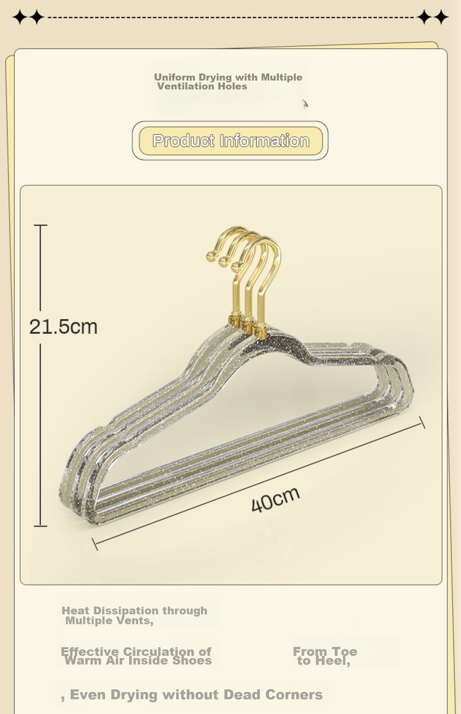 Fanyejia High-Quality Acrylic Hangers, 10-Pack, Home Use, Non-Slip, Clothes Hanger, Student Dormitory, Luxurious Drying Rack 8
