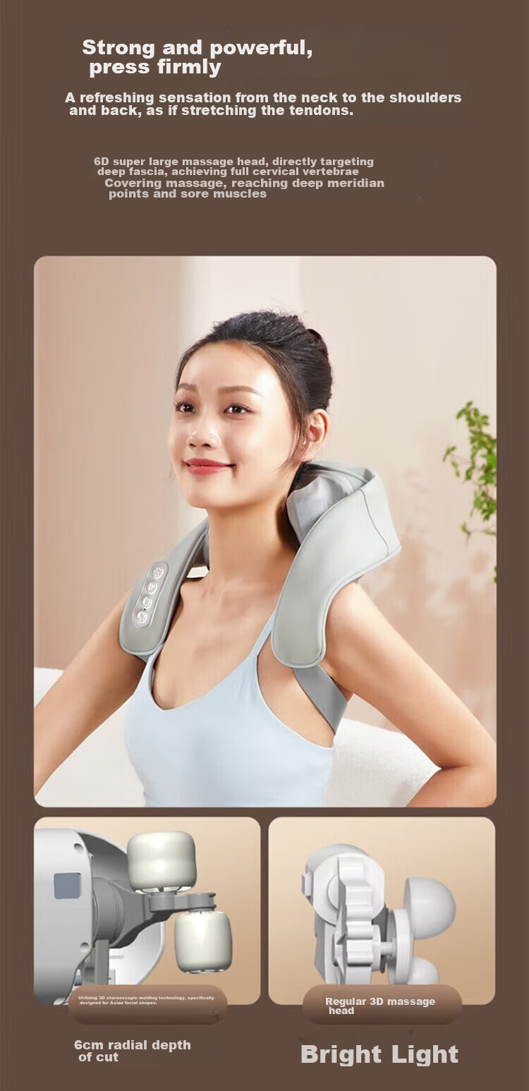 AUX Cervical Massager 05D-807 (Gray Gift Box), Massage Shoulder Wrap, Neck And Shoulder Massager, Trapezius Muscle Massager, Mid-Autumn Festival Gift 6