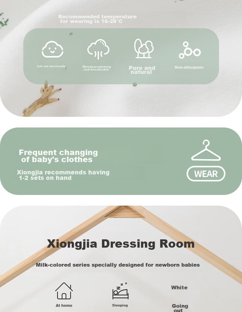 Guaiqixiong Newborn Long-Sleeve Bodysuit, Spring And Autumn Infant Pure Cotton Seamless Pajamas, Romper for Autumn, Clothing A 6