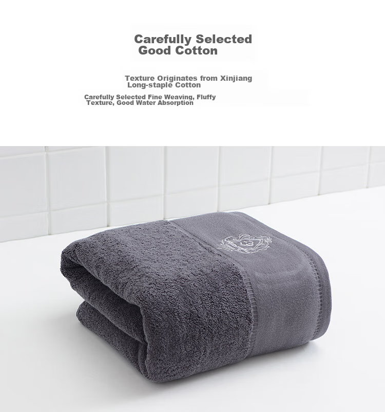 Grace Pure Cotton Antibacterial And Anti-Mite Bath Towel, Embroidered High-Quality Strong Absorbent Thick Large Bath Towel for Men And Women, Sports 800g 5