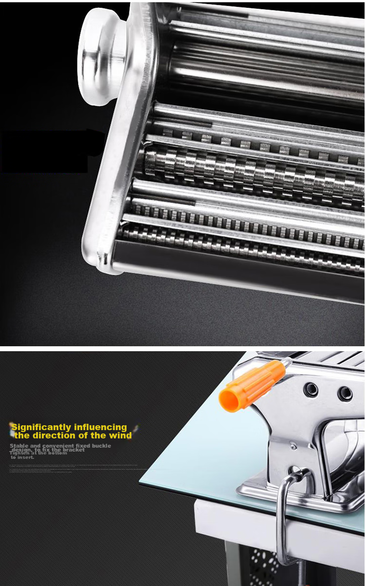 Joyoung Small Household Pasta Maker Stainless Steel Hand-Crank Noodle Machine Multi-Purpose Dough Roller And Cutter JYN-YM1 8