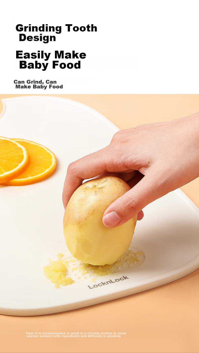 LOCK&LOCK Baby Food Cutting Board, Infant Fruit Chopping Block, Household Cutting Board, Baby Platter, Children's Kitchen Double-Sided Plastic Cutting Mat 5