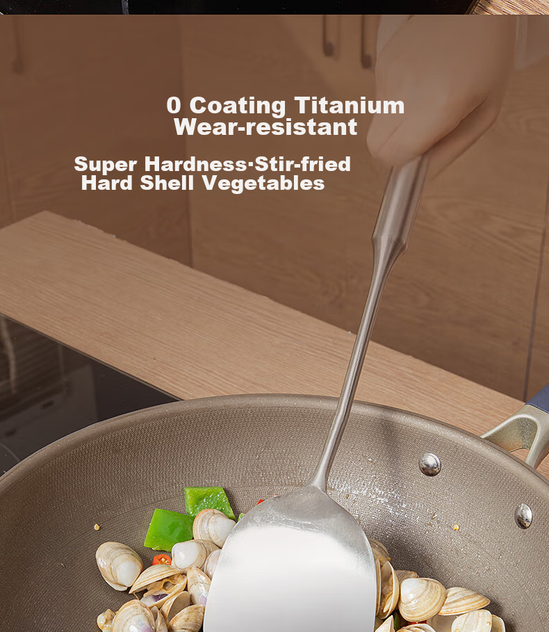 OLOFE 316L Stainless Steel Wok, Flat Bottom, Non-Coated, Chinese Mirror Finish, Seventh Generation Wok, Uncoated, Household Cooking Pan, 32cm 9