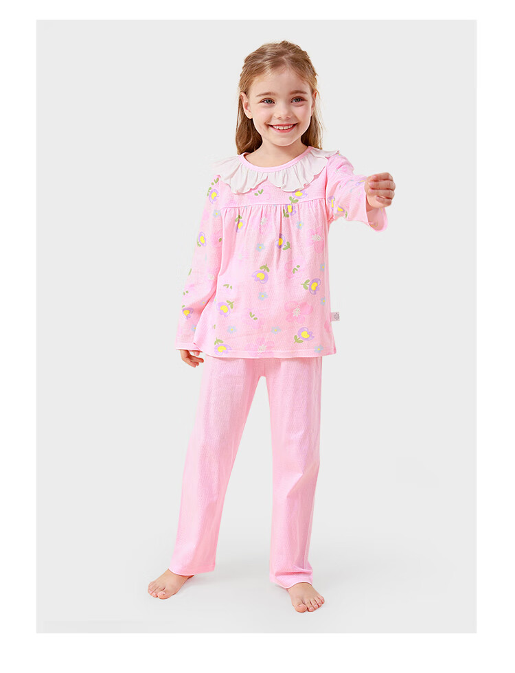 DEESHA Girls' Pajamas Children's Air Conditioning Suit Set for Older Kids, Students And Toddlers Home Wear 7