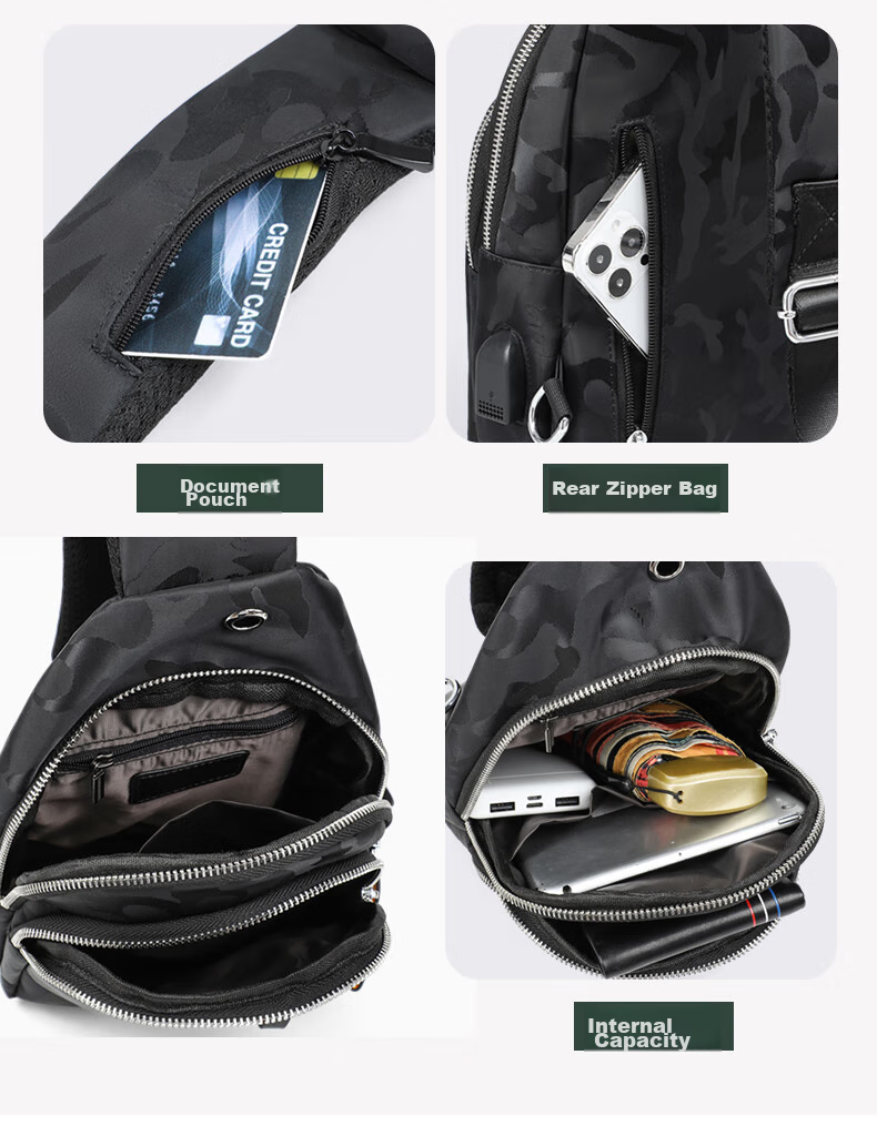 Viney Men's Crossbody Bag, Chest Pack, Sports Phone Bag, Waist Pack, Cycling Small Satchel, Shoulder Bag for Men, Multifunctional Large Capacity 6