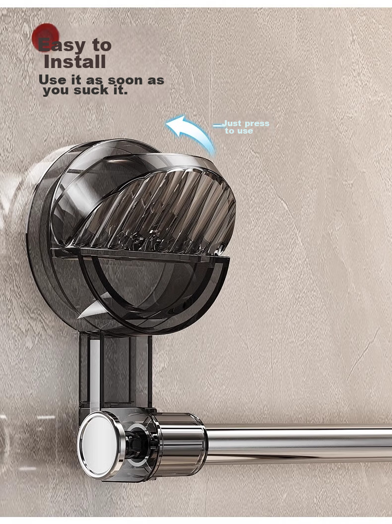 YOUQIN Suction Cup Shoe Rack, Bathroom No-Drilling Extendable Storage Organizer, Toilet Shoe Hanger with Draining Shelf 2