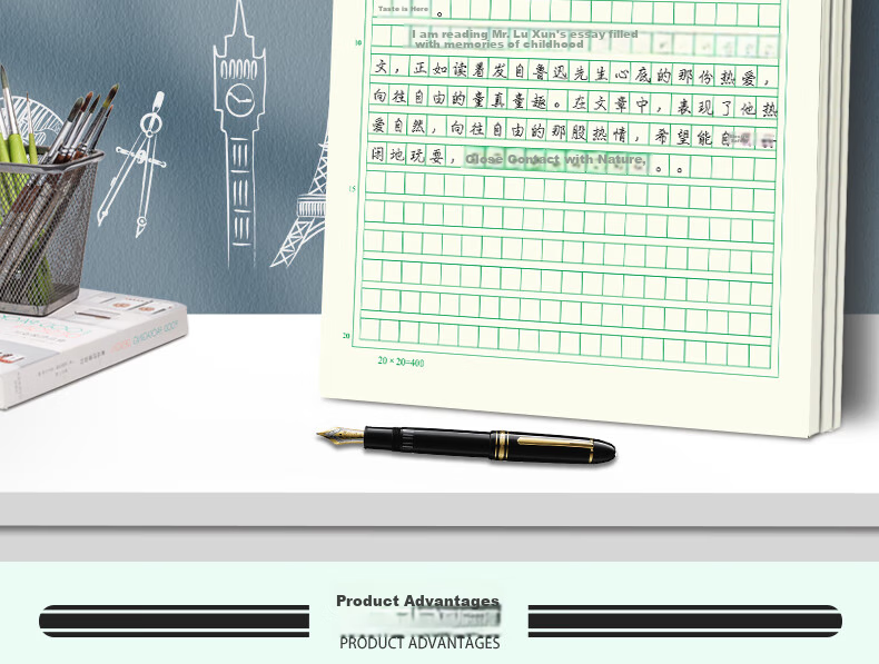 LISON 3-Pack Math Homework Paper (Medium Vertical Lines), Draft Paper, Student Practice Paper, A4/20 Sheets, High School Student Learning Tool, 1261 2