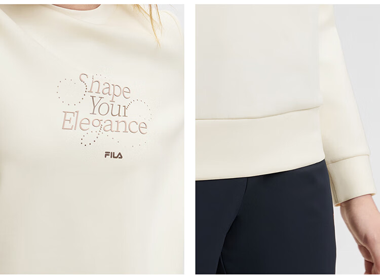 FILA Official Women's Pullover Hoodie, Autumn And Winter Fitness Sports Simple Basic Knit Top 31