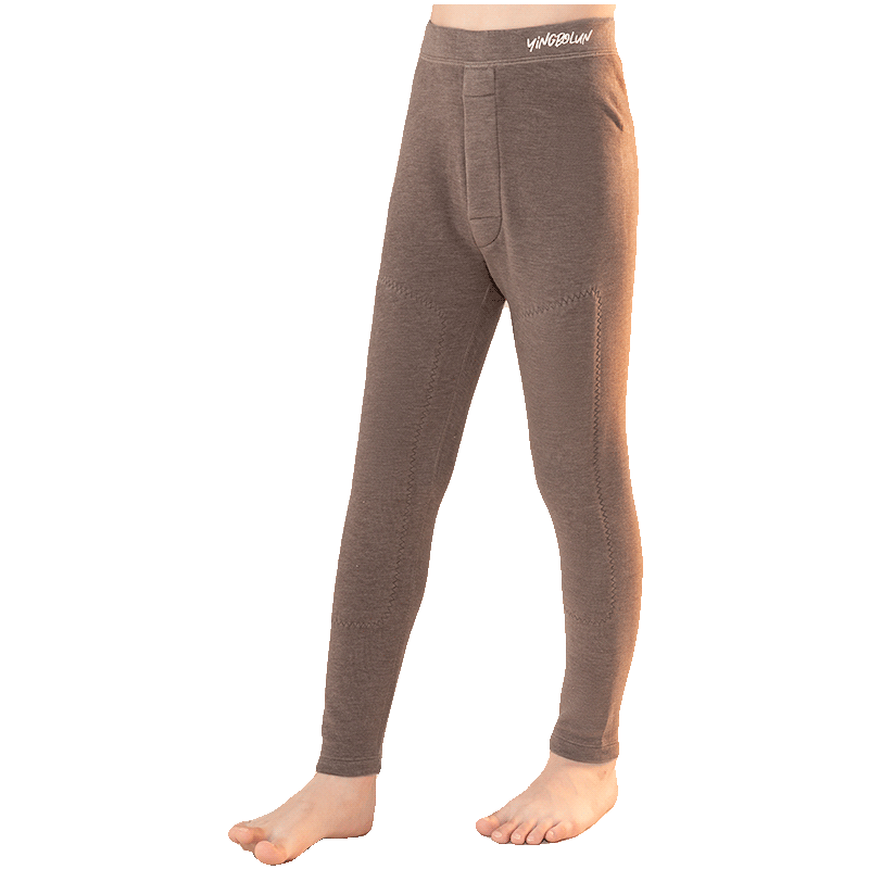 YING BO LUN Children's Thermal Autumn Pants, Autumn And Winter Trousers, Thickened Cotton Long Johns for Inner Wear, 81252 Dark Gray, 140