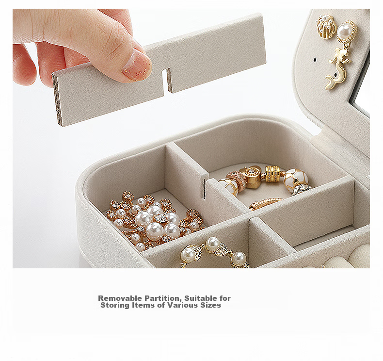 VLANDO Jewelry Storage Box, Birthday Gift for Wife, Portable Travel Case for Earrings And Rings, Mint Mambo 13