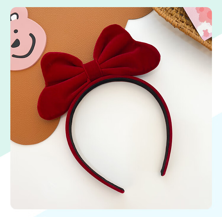 CHIMERA Red 2-Piece Children's Bow Hair Ties, Scrunchies, Ponytail Holders, Hair Bands, Hair Accessories for Girls, New Year Gift 9