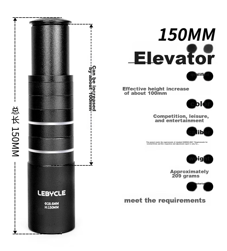 LEBYCLE Mountain Bike Handlebar Riser, Adjustable Stem Extension, Handlebar Heightening Accessory, 150MM Spacers, Installation Tools 6