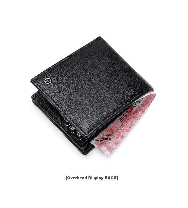Goldlion Men's Wallet, Short Bifold Leather Wallet with Multiple Card Slots, Wooden Gift Box Billfold, Birthday Gift 12