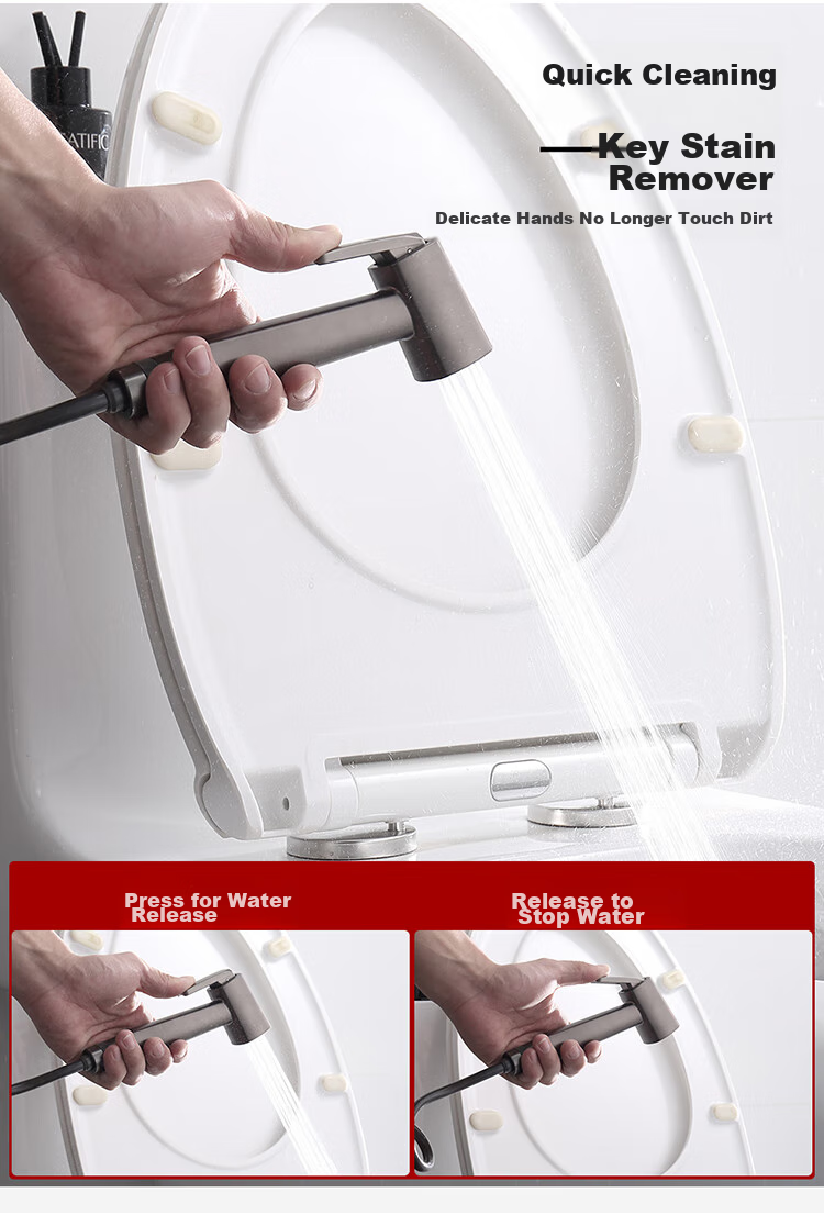 Larsd Toilet Flushing Gun, Toilet Companion, One-In Two-Out Angle Valve Set, Bathroom Pressure-Increasing Flush Nozzle LD10327H 4