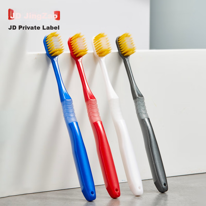 JD Jingzao Wide-Head Soft Bristle Toothbrush, 6-Pack, Adult Fine Bristle Soft Toothbrush Family Pack, Random Colors