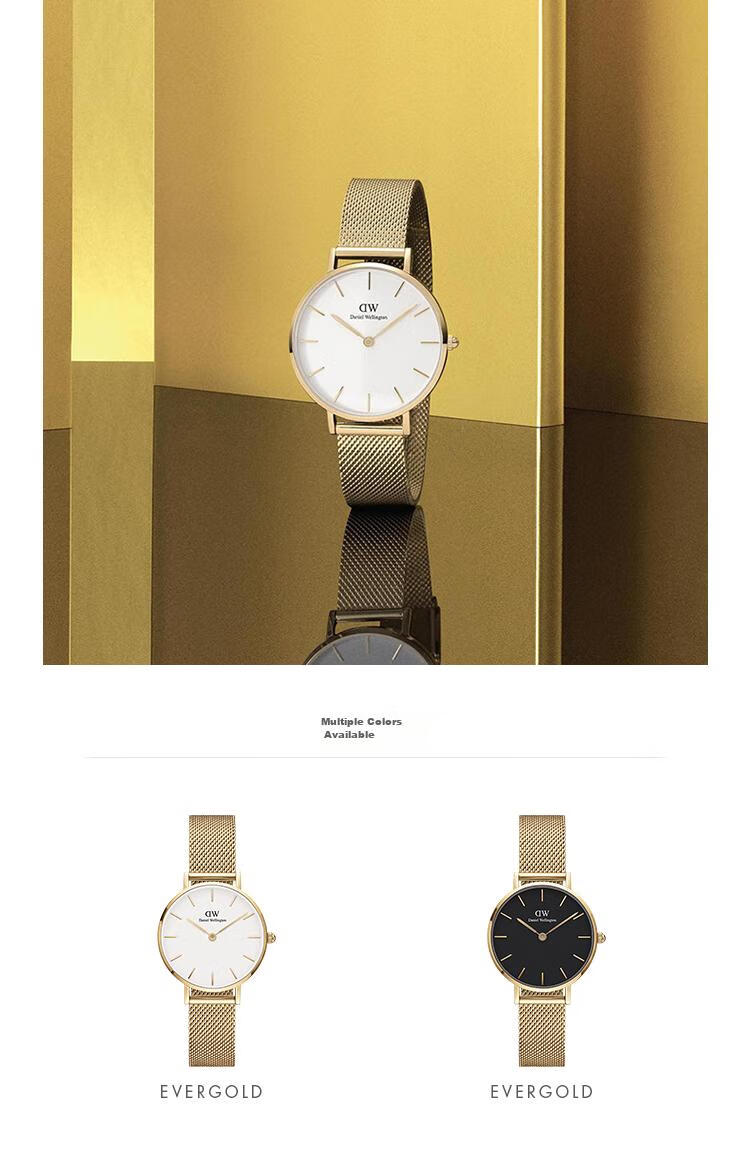 DanielWellington DW Ladies Watch, Light Luxury Gold-Plated Simple Quartz Wristwatch for Women, Birthday Gift for Girlfriend, DW350 6
