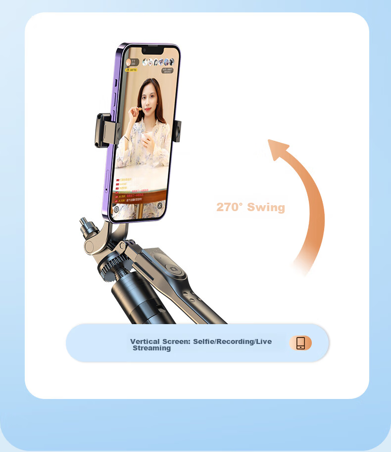 Shuotu [Professional Shooting - 1.9 Meters] Selfie Stick Tripod, Phone Floor Stand, Handheld Anti-Shake Selfie Device, Portable Travel 360-Degree Rotation Fully Automatic Live Streaming Stand 13