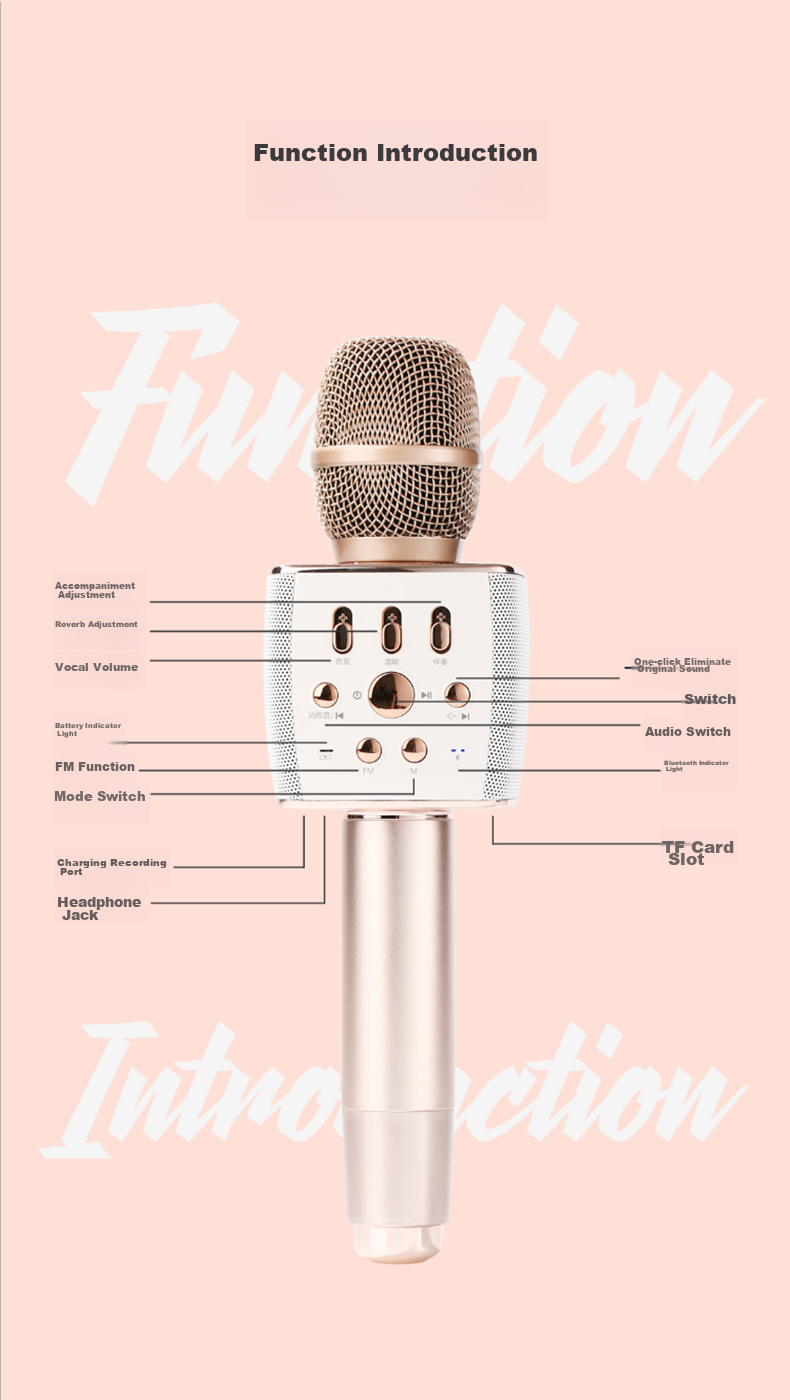 Quanmeng Karaoke Microphone Speaker All-In Home KTV Singing Recording Device, Outdoor Entertainment Live Streaming with Built-In Sound Card, Wireless Bluetooth Microphone And Speaker Equipment 14