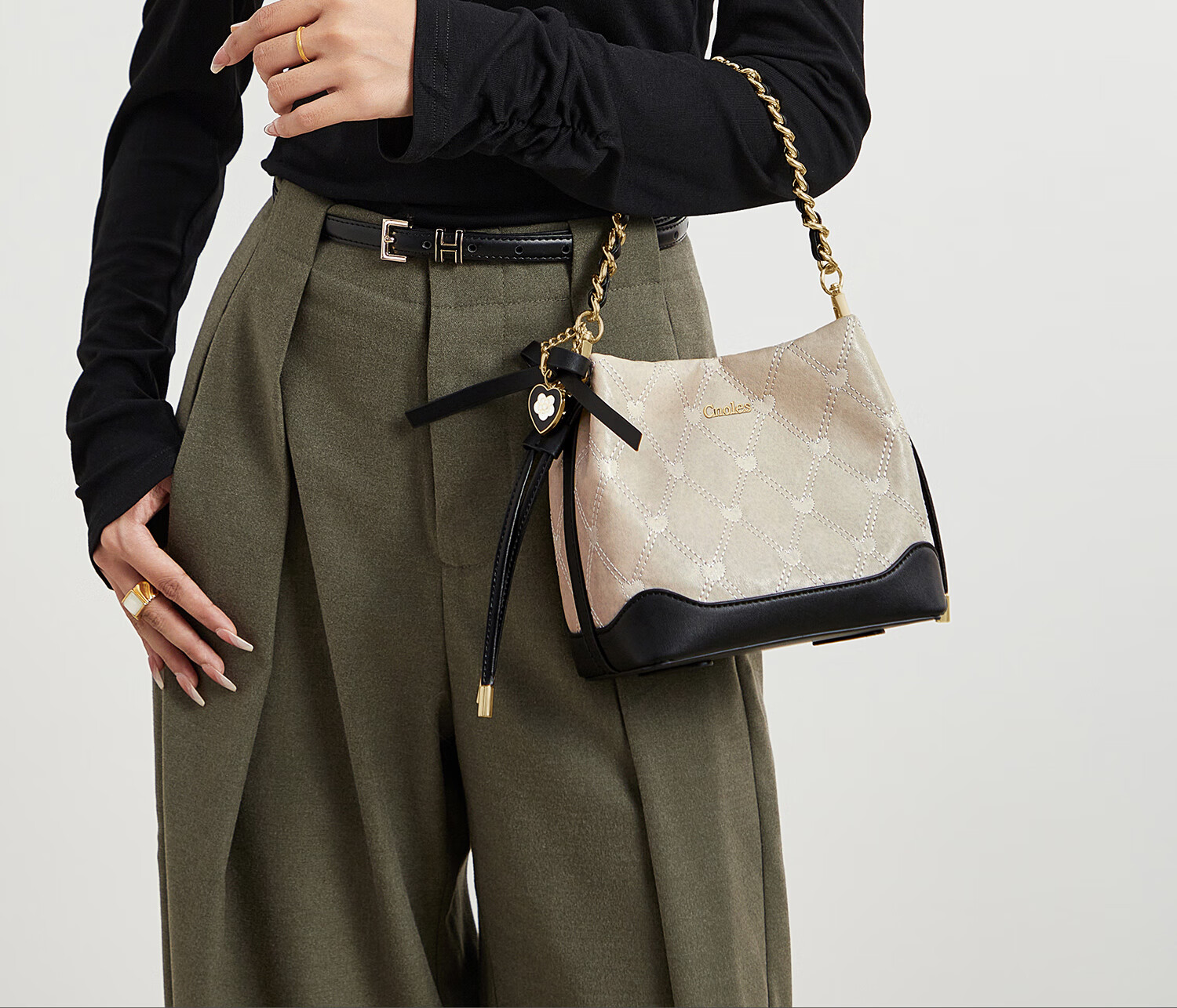 Cnoles Bucket Bag, Women's Niche High-End Crossbody Shoulder Bag, Practical Gift for Girlfriend on Valentine's Day 9