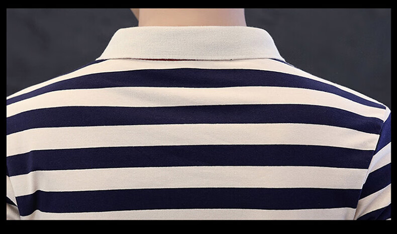 JEEP SPIRIT Men's Short-Sleeve T-Shirt, Summer Polo Shirt, Half-Sleeve Collar, Striped Business Casual Slim Fit, Blue Stripe, M 12