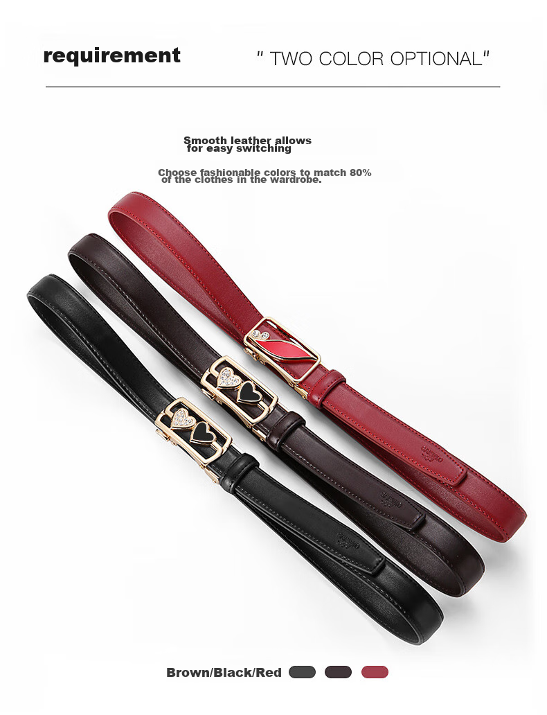 CARTELO Women's Leather Belt Cowhide Decorative Slim Skirt Belt Fashion Casual Versatile Pin Buckle Gift 9