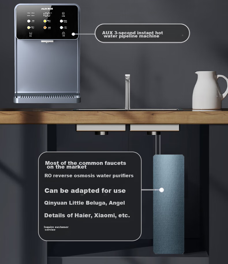 AUX High-End Yunche Series Wall-Mounted Water Dispenser, Newly Upgraded Knob Temperature Control UV Sterilization High-Power Self-Priming Rapid Heating Water Dispenser Purifier Companion YGX-2212W 3