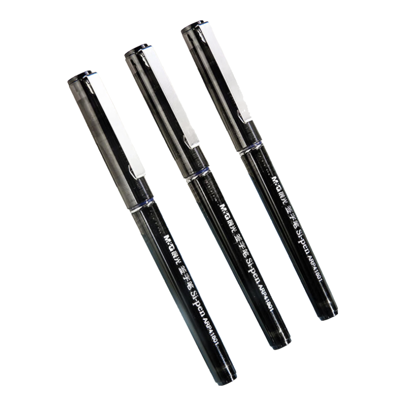 M&G 0.5mm Black Liquid Ink Pen Student Signature Office Needle Tube Gel Pen Rollerball Pen Office Supplies ARP41801A 6pcs