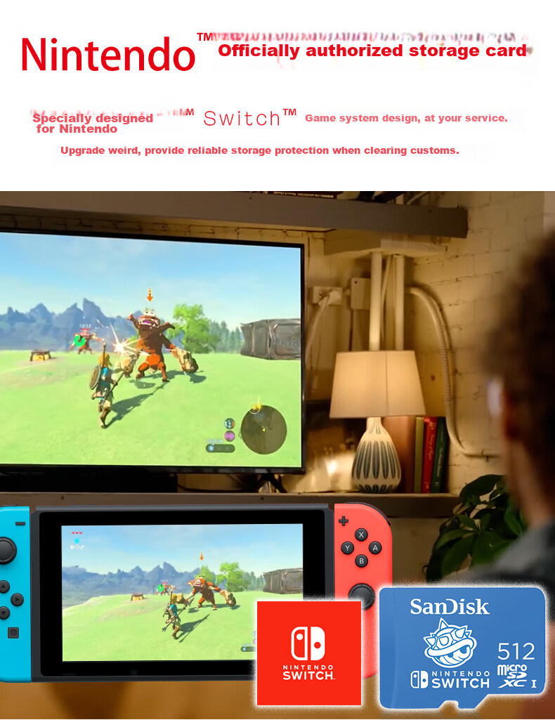 Sandisk 512GB TF (MicroSD) Memory Card, U3 4K HD Video, Gaming Storage Card, Read Speed 100MB/s, Nintendo Switch Authorized 4
