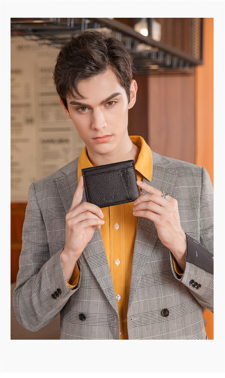 GOLF Card Holder, Men's Top-Grain Leather Driving License Holder, Multi-Card Slots for Women, Bank ID Card Holder, Ultra-Thin Card Sleeve 14