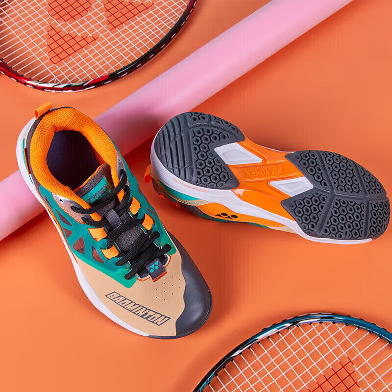 YONEX Badminton Shoes, Professional Competition Power Cushion Wide Version Sports Shoes SHB620WCR, Beige, Size 42