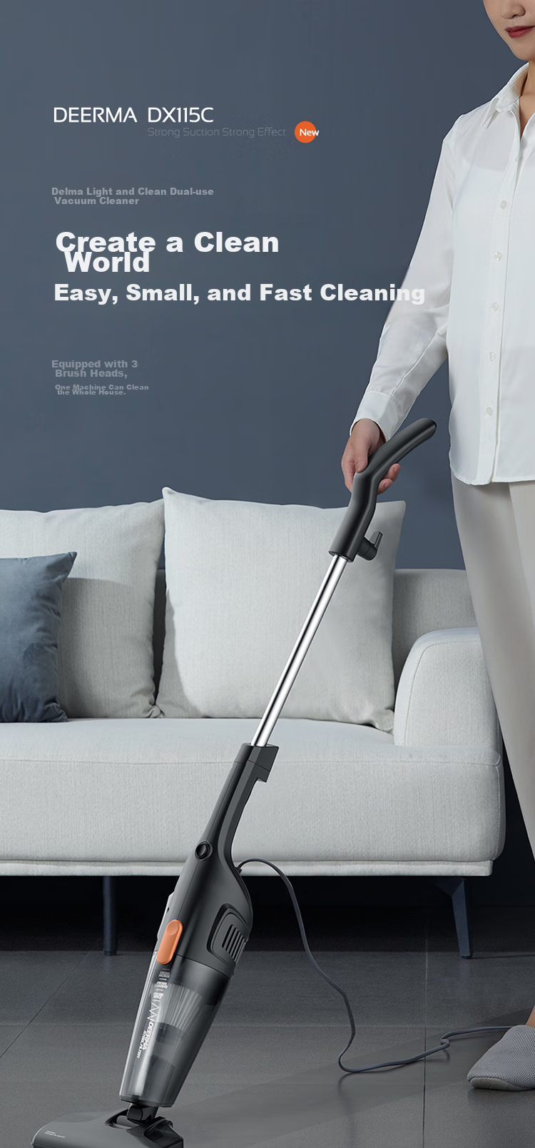 Deerma [Buy with Confidence, Price Protection] DX115C Corded Vacuum Cleaner, 15Kpa Suction Power, Lightweight Design, Powerful High-Wattage Handheld And Stick Vacuum Two-In Cleaner 2