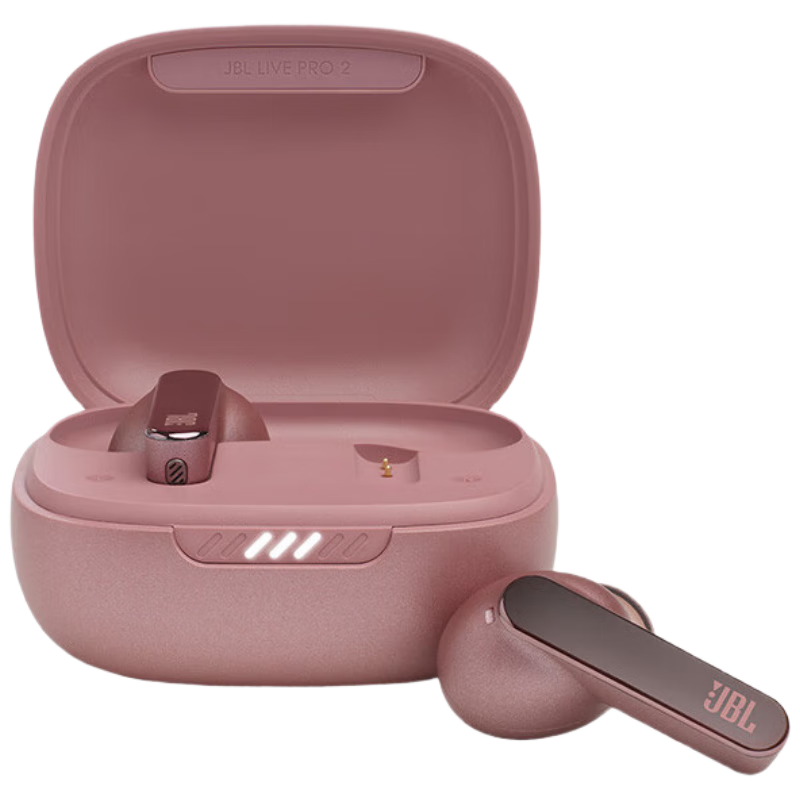 JBL LIVE PRO 2 True Wireless In-Ear Bluetooth Earphones, Active Noise Cancellation, Long Battery Life, Music And Sports Waterproof Pink Women's Headphones, Rose Color