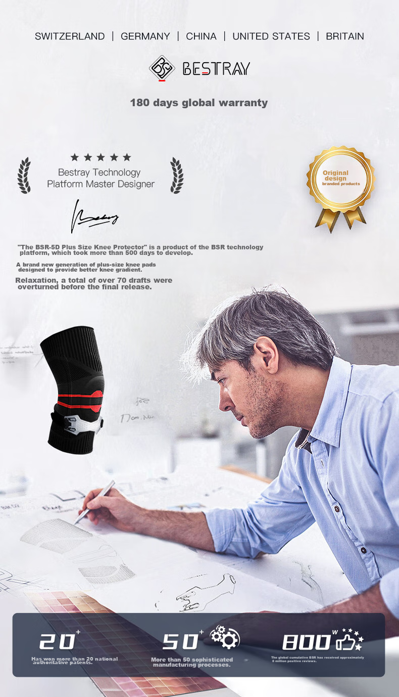 Bestray 5D Heavy-Duty Knee Brace for Overweight, Plus Size, Extra Thick Leg, 200 Jin And Above, Meniscus Support for Sports, Running, Basketball Specific 1