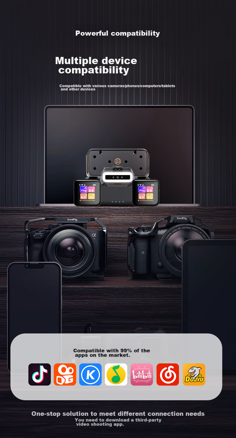 Haomuren Pro Wireless Lavalier Microphone, Small Bee Audio Receiver, Recording Device, Noise Reduction, Douyin Host Sound Card, Live Streaming Complete Set, Bluetooth Microphone, Karaoke Mobile Phone Camera, One-To 20