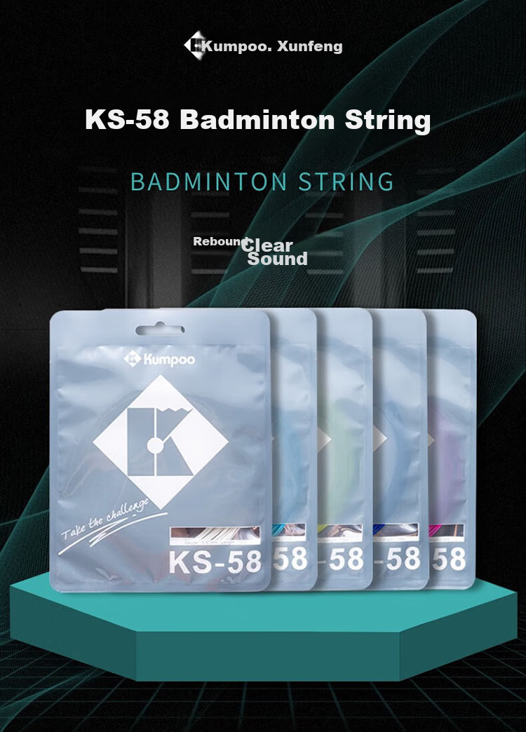 KUMPOO Badminton Racket String, High Elasticity, Durable, Ball Control, KS-58 KUMPOO String KS58, High Elasticity, Durable, Light Lake Blue 1