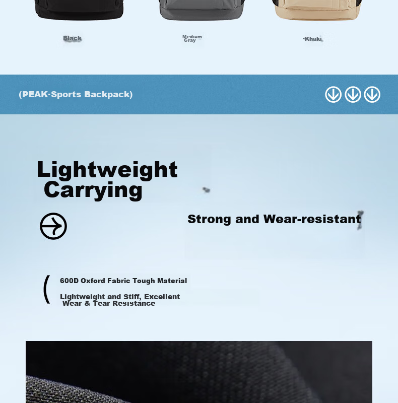 PEAK Backpack for Men, Casual Outdoor Cycling Backpack, Hiking Backpack, Mountaineering Bag, Sports Backpack DB143020 5